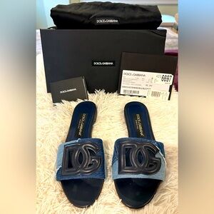 Dolce & Gabbana Ciabata Flat Patchwork Denim Slides, 7